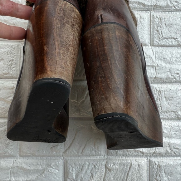 BED STU Brown DISTRESSED Slouch PLATFORM BOOTS 7.5 - Picture 9 of 9